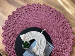 Custom Round Rug - Handmade Crochet Circle Carpet in Many Colors - thumbnail 1
