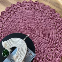 Custom Round Rug - Handmade Crochet Circle Carpet in Many Colors - thumbnail 2