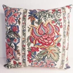 Quilted Floral Print Throw Pillow Cover 17 Inch Square - thumbnail 2