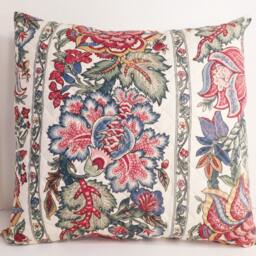 Quilted Floral Print Throw Pillow Cover 17 Inch Square - thumbnail 3