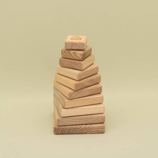 Handmade Wooden Stacking Toy Montessori Waldorf Baby Gift - image 1