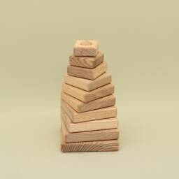 Handmade Wooden Stacking Toy Montessori Waldorf Baby Gift - thumbnail 1