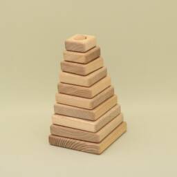 Handmade Wooden Stacking Toy Montessori Waldorf Baby Gift - thumbnail 4