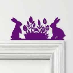Door Topper Easter Decor Tulips Bunnies Various Colours Decorative Sign - Sign, Novelty Wall Decor, Frame Art, Art - thumbnail 4