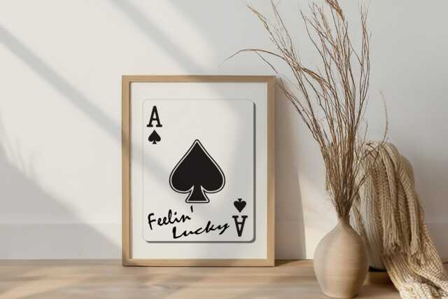 Ace Of Spades Art Print, Retro Playing Card Poster, Modern Wall Decor - image 1