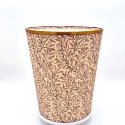 William Morris Waste Paper Bin, Fabric Desk Handmade Basket, Decorative Home Office Bin - Willow Bough Rose - thumbnail 3