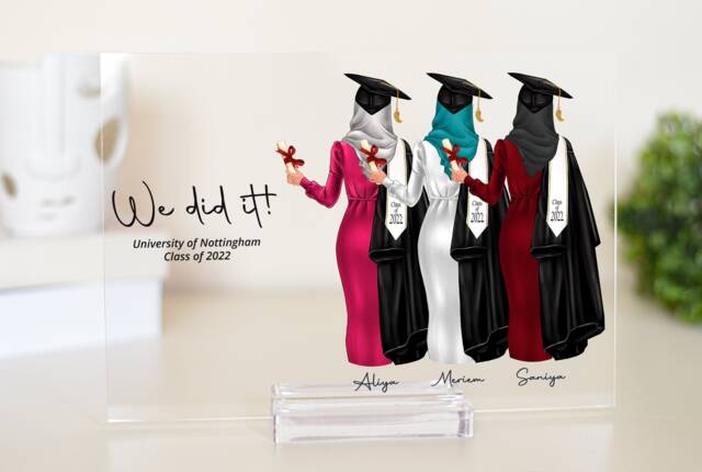 Muslim Graduation Gift, Islamic Graduation, Announcement, Group, Plaque, Phd Graduation Gift - image 1