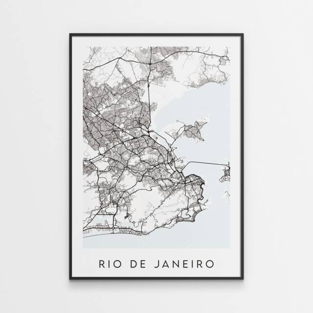 Rio De Janeiro Map Print - Minimal Poster Art Brazil - image 1