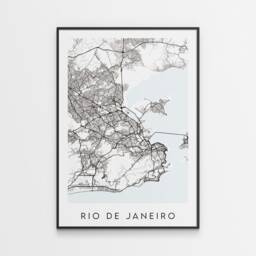 Rio De Janeiro Map Print - Minimal Poster Art Brazil - thumbnail 1