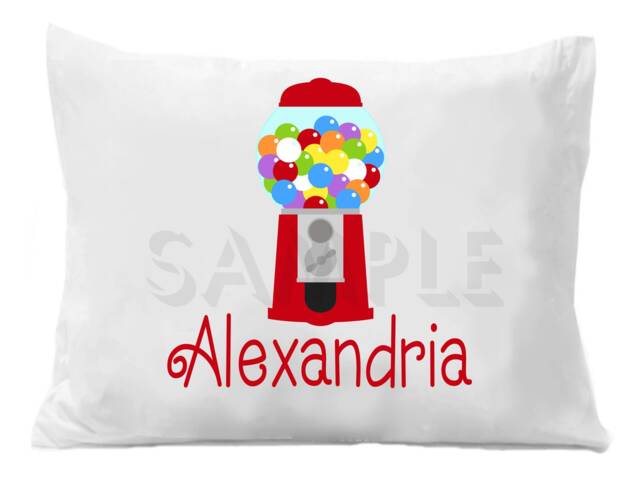 Gumball Machine Pillow Case Personalized Pillowcase Girls Or Boys - image 1