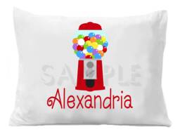 Gumball Machine Pillow Case Personalized Pillowcase Girls Or Boys - thumbnail 1