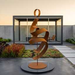 Rustic Metal Sculpture Handcrafted Luxury Modern Art, Indoor Or Outdoor - thumbnail 4