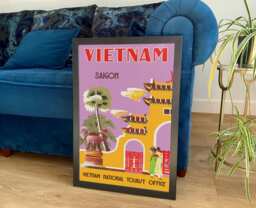 Vietnam Poster Vintage Saigon Tourism Travel Print - thumbnail 1