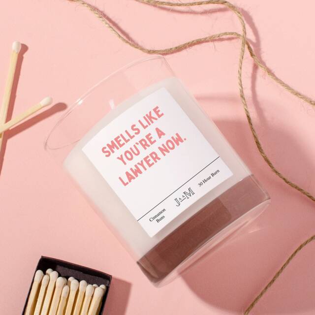 New Lawyer. Qualified Smells Like Candle Gift. Law School - image 1
