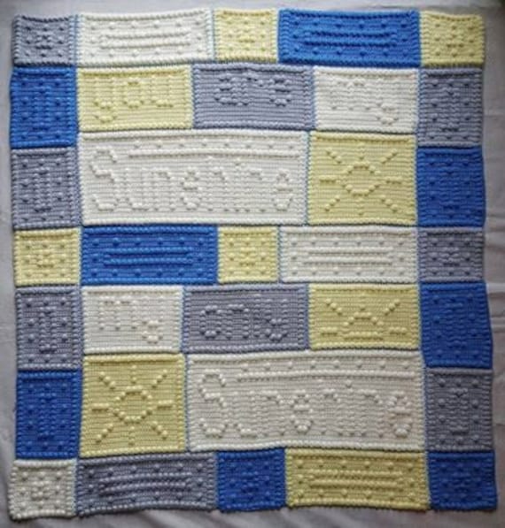 Made To Order, You Are My Sunshine, Only Sunshine Blanket, Cotbed Single Bed Throw, Nursery Rhyme Blanket - image 1