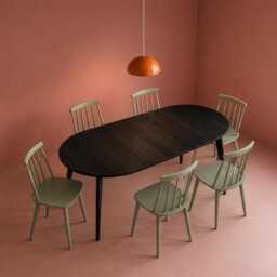 Expandable Black Oak Dining Table - Seats 6-10 Handcrafted in UK