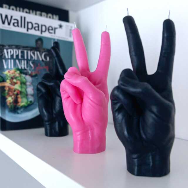 Peace Candle, Cool Candles, Funny Birthday Candle, Hand Shaped Graduation Gift, Christmas Peace Sign, Realistic Candles - image 1