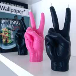 Peace Candle, Cool Candles, Funny Birthday Candle, Hand Shaped Graduation Gift, Christmas Peace Sign, Realistic Candles - thumbnail 1