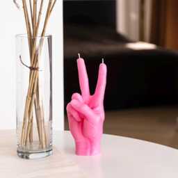 Peace Candle, Cool Candles, Funny Birthday Candle, Hand Shaped Graduation Gift, Christmas Peace Sign, Realistic Candles - thumbnail 4