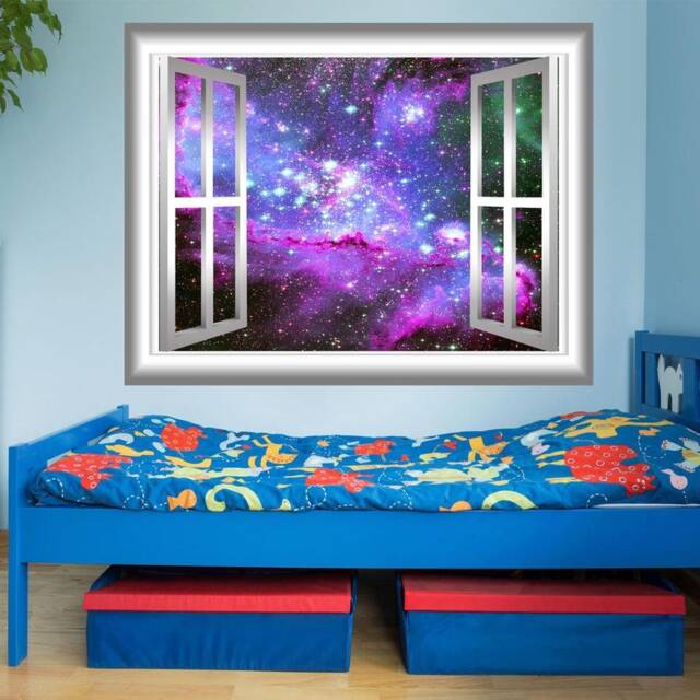 Deep Space Wall Decal Mural Peel & Stick Window Frame Graphics Art Sticker Gj04