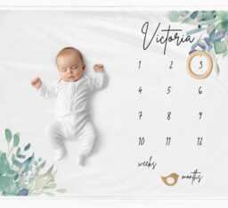 Personalised Milestone Blanket Gift Monthly Baby Photo Shower Gift - thumbnail 1