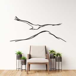 Flying Bird Metal Wall Art, Minimalist Nature Home Office Decor, One Line Drawing Gift