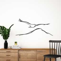 Flying Bird Metal Wall Art, Minimalist Nature Home Office Decor, One Line Drawing Gift - thumbnail 4