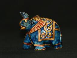 "Lapis Elephant Statue -Natural Lazuli Figurine - Gemstone Carving Sculpture, ""A Cute Gift" - thumbnail 1