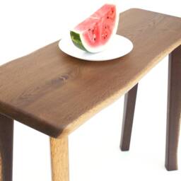 Live Edge Console Table, Hallway Entryway Sofa Tisch, Tavola, Bio Furniture, Waney Edge, Natural Fumed Oak - thumbnail 3