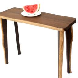 Live Edge Console Table, Hallway Entryway Sofa Tisch, Tavola, Bio Furniture, Waney Edge, Natural Fumed Oak - thumbnail 2