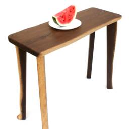 Live Edge Console Table, Hallway Entryway Sofa Tisch, Tavola, Bio Furniture, Waney Edge, Natural Fumed Oak - thumbnail 4
