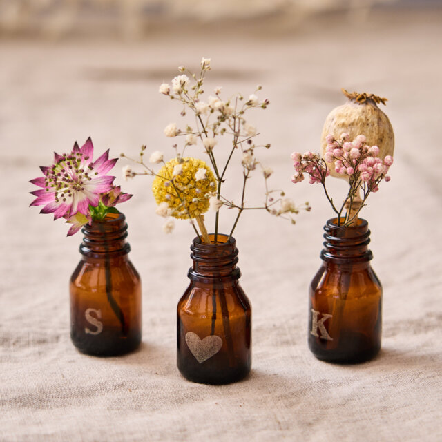 Personalised Couples Set Of Three Vases - Valentine's Gift