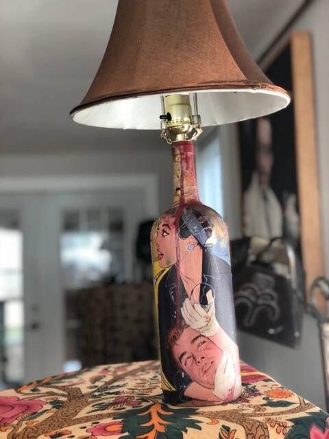Vintage Era Art Bottle Lamp - image 1