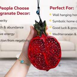 Handmade Pomegranate Evil Eye Wall Hanging Turkish Home Blessing - thumbnail 2