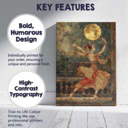 Elegant Moonlit Classical Asian Dancer Portrait Canvas Wall Art Print Decor Picture Ready To Hang - thumbnail 2