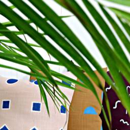 Pink Linen Pillow Cover With Electric Blue Shapes // Block Printed Decorative Throw Cushion Rose Coral Navy Minimalist Euro Lumbar Custom - thumbnail 2