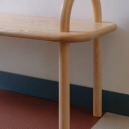 Handmade White Ash Wood Bench Minimalist Entryway Seating - thumbnail 3