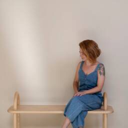 Handmade White Ash Wood Bench Minimalist Entryway Seating - thumbnail 2
