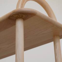 Handmade White Ash Wood Bench Minimalist Entryway Seating - thumbnail 4