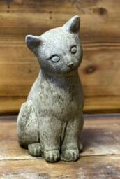 stone Garden Cute Sitting Cat Kitten Concrete Gift Ornament - thumbnail 1