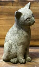 stone Garden Cute Sitting Cat Kitten Concrete Gift Ornament - thumbnail 4