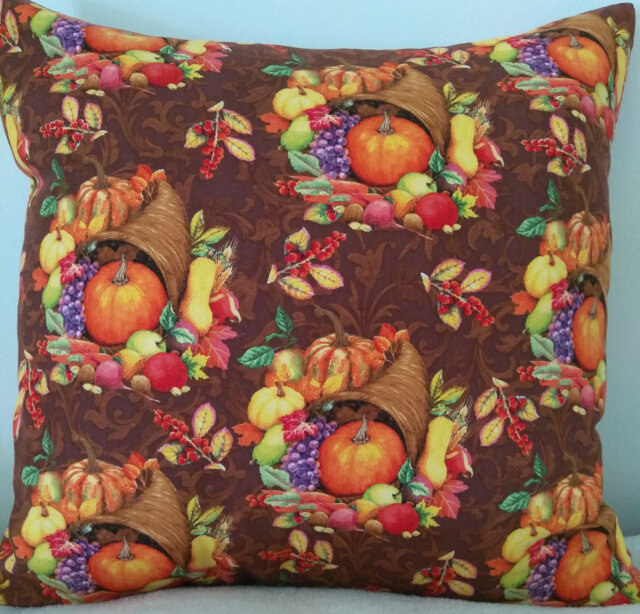 Large Cornucopia Print Pillow Covers 16 X - Set Of 2 - image 1