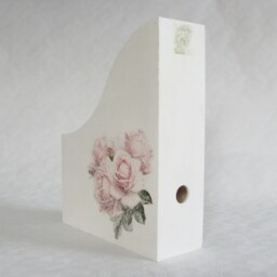 A4 Wooden Standing File in Shabby Style Office Magazine Holder Newspaper Rack 30.5X9.5 X 25 cm Ready To Ship - thumbnail 2