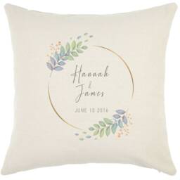 Personalised Couple Cushion Cover Name & Date, Wedding Linen Style Cushion, Home Decor Gift, Anniversary Present - thumbnail 2