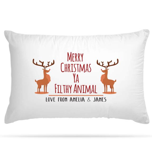 Personalised Christmas Themed Pillow Case With 13 Different Design Option For A Fun Xmas Decoration Any Name Text Unique Keepsake Gift - image 1