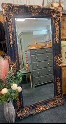 Large Leaner Mirror French Roccoco Blue & Copper