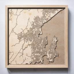 Wellington Wooden Street Map - Laser Cut 3D Framed Wall Art - thumbnail 1