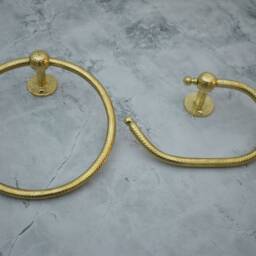 Hammered Brass Toilet Paper Holder, Towel Holder, Roll Holder For Bathroom, Toilet Hanging Ring - thumbnail 2