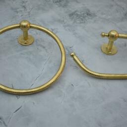Hammered Brass Toilet Paper Holder, Towel Holder, Roll Holder For Bathroom, Toilet Hanging Ring - thumbnail 3
