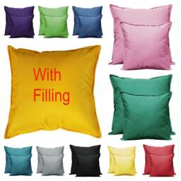 "Outdoor Waterproof Filled Cushions Pad Garden Furniture Plain Printed Sofa Patio Bench Waterproof Fabric 18""x18""/ 24""x24"